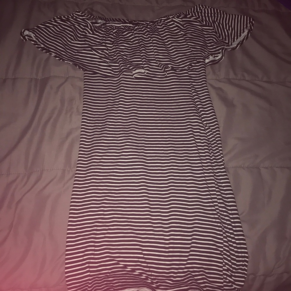 Stripped off the shoulder dress